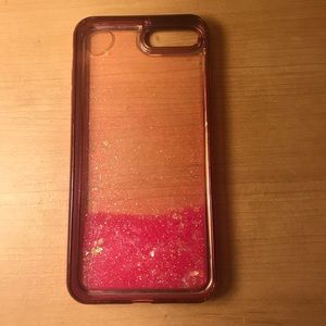 Pink glitter iPhone 7+ phone case